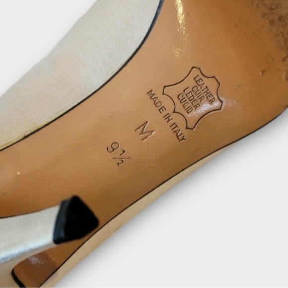 Yves Saint Laurent Vintage Pearl White Satin Heels - Picture 5 of 7